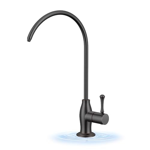 WEWE Vintage Drinking Water Faucet, Lead-Free Stainless Steel Kitchen Water Filter Faucet for Reverse Osmosis System, Non-Air Gap RO Beverage Faucet, Oil Rubbed Bronze - color: Oil Rubbed Bronze, style: Antique