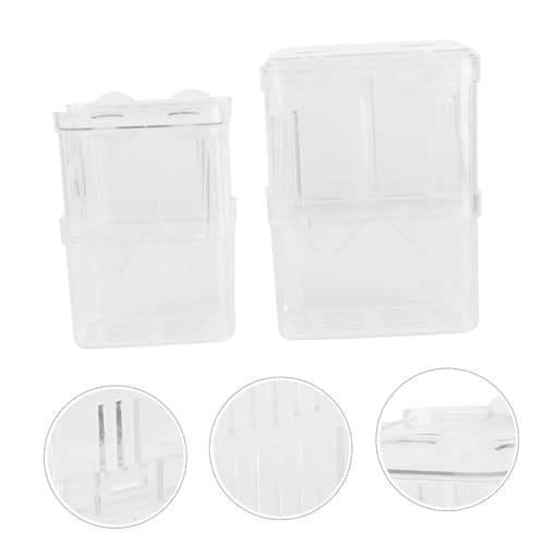 Kisangel Acrylic Dual-Layer Fish Hatching Box 2pcs Fish Breeding Incubator for Guppies Fry Hatching Container Suitable for Aquariums