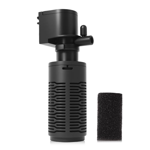 Aquarium Filter for 5-10 Gallon Tank – Ultra Quiet Submersible Filter Pump, 4W Energy Efficient, Adjustable Flow, Easy to Install, for Freshwater Fish and Small Aquariums - size: 4W for 5-10 Gallon Tanks