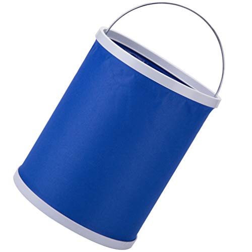 Wakauto Collapsible Water Bucket Folding Bucket Portable Water Storage Container Wash Basin Foot Bath Tub for Fishing Camping Travel Gardening Blue 9L - color: Blue 11l