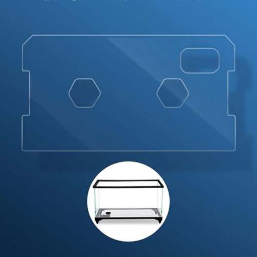 Tank Cover Tank Lid Transparent for Aquariums Without Center Aquarium Top Cover with Feed Holes, 370x200x4mm - color: 370x200x4mm
