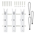 Aventik Tube Fishing Rod Holder Bracket Wall Mounted Boat Side Mount Tool Holder Tube Links with Screws 1/2/3/4/6 Pole Tube Fishing Rod Holders - color: 3-Pole White