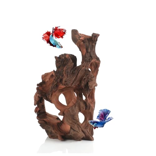 Natural Wood Aquarium Cave Betta Fish Hideout for Aquarium Fish Tank Decorations-Reptile Hide-Snake Hide-Cave for Cichlids Habitat Shelter for Crayfish Shrimp and Other Aquatic Pets 9-11.8" - color: multi-hole, size: 10.2-11.8 Inch
