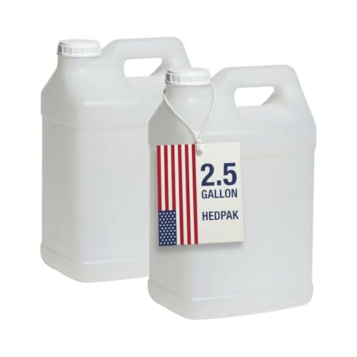 FastRack 2.5 Gallon Water Jug (Pack of 2) w/ 1 Black Rubber Cap Gripper | Reusable Plastic Jug with lid for Liquids | Heavy-Duty Water Container for Storage, Camping | BPA-Free Gallon Jugs with Lids - size: 2 Pack