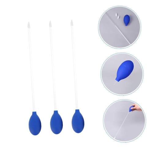 Hemoton 3pcs Aquarium Gravel Vacuum Cleaner Manual Water Changing Tool 35cm Blue Fish Tank Siphon Tube for Household Aquarium Cleaning and Substrate Maintenance