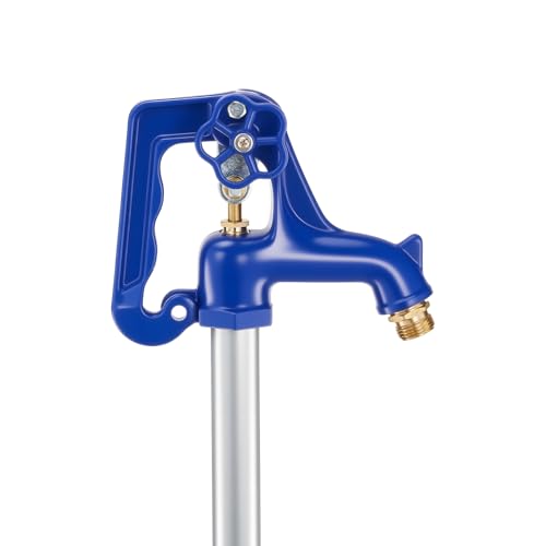 VEVOR Frost Proof Yard Hydrant, 5.24FT Freeze-Proof Outdoor Faucet with 36" Bury Depth, 3/4" NPT Pipe Connection, Lever Handle + Handwheel, No Lead Freezeless Hydrant for Yard Garden Farm Irrigation - style: Rustic