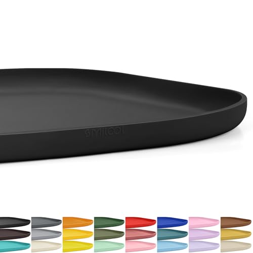 SMILOOL Small Silicone Pet Food Mat with Raised Edge for Food and Water Bowl, Square Dog Feeding Mats, Cat Food Trays for Floor Waterproof, Rubber Tray for Dogs and Cats, 12 x 12 x 0.7 Black - color: Black, size: 12"L x 12"W