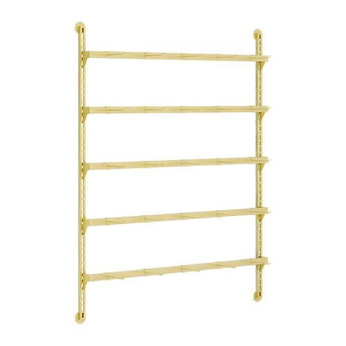 4/5 Tier Wall Mounted Socks Rack, Metal Adjustable Height Underwear Display Shelf, Retail Store Bras/Panties/Tank Tops Organizer Stand, for Clothing Store.Gold-b-150x150cm