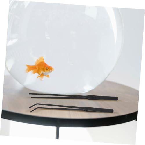 Mipcase 4pcs Stainless Steel Aquarium Tweezers Long Reach Fish Tank Planting Tools Curved Straight Tips