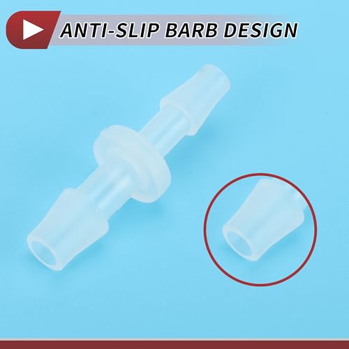5 Pcs Aquarium Plastic Hose Barb Fitting 3/16" to 1/4" Hose ID Connectors Clear Plastic - size: 3/16"-1/4"