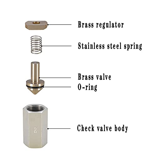 Air Check Valve G1/4" Female Threaded Full Ports One Way Silver Water Brass Non Return Check Valve (Pack of 2) - size: 2PCS