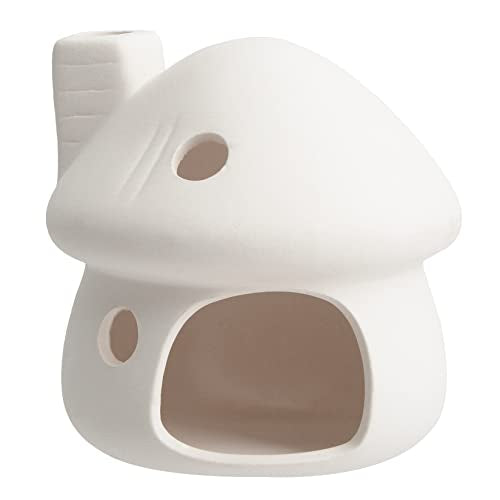 Ceramic Mushroom Aquarium Decor, Betta Fish Cave Hideout for Shrimp, Cichlid, Golfish & Small Frog to Rest Breed, Fish Tank Decoration for Freshwater & Saltwater - White Aquarium Ornament - color: White