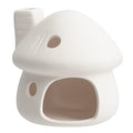 AnRui Natural Fish Tank Decortation Cute Mushroom Ceramic Aquarium Decor Small House Betta Cave Hideout Ornament Accessories for Small Fish, Shrimp, White