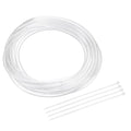 uxcell Flexible PVC Tubing, 2mm ID x 3mm OD - 6.6 Feet Long Clear Vinyl Water Pipe, Lightweight Plastic Hose Water Pipe with Zip Ties for Aquaponics, Air Hose, Irrigation - size: 2mm ID x 3mm OD