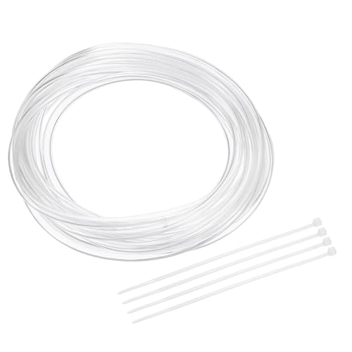 uxcell Flexible PVC Tubing, 2mm ID x 3mm OD - 6.6 Feet Long Clear Vinyl Water Pipe, Lightweight Plastic Hose Water Pipe with Zip Ties for Aquaponics, Air Hose, Irrigation - size: 2mm ID x 3mm OD