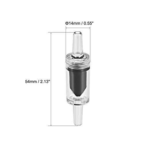 uxcell Aquarium Air Pump Check Valves Black Clear Plastic One Way Non-Return Check Valve for Fish Tank 10Pcs