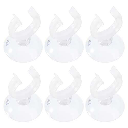 Uonlytech 12 Pcs Aquarium Water Clamp Holder Fish Tank Fixed Clip with Suction Cup 1.57X1.77X1.18In Durable Plastic for Secure Tube Management