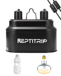 REPTITRIP Dual Reptile Light Fixture with 100W Daytime Heat & UVB 10.0 Reptile Bulb, 2 Independent Switches, Reptile UVA UVB Heat Combo Pack - size: ST3