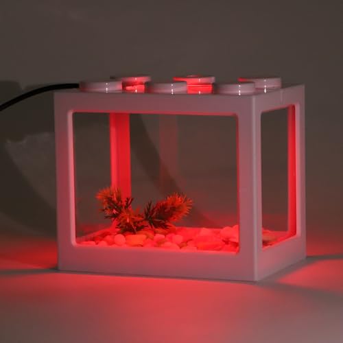 Mini Aquarium Lamp, USB Aquarium Light, LED Desktop Fish Tank Light, Small Decoration Aquarium Light, Aquarium Accessories, Red Light - color: Red