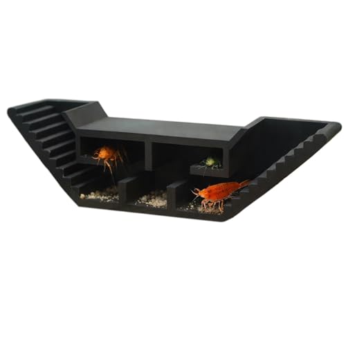 Aquarium Underground Tunnel, Fish & Shrimp Hideout, Fish Tank Decor Decoration Hideout Aquarium Shrimps Breeding Cave Perfect for Small Shrimp, Cherry Shrimp, Dwarf Shrimp (Color:Black)