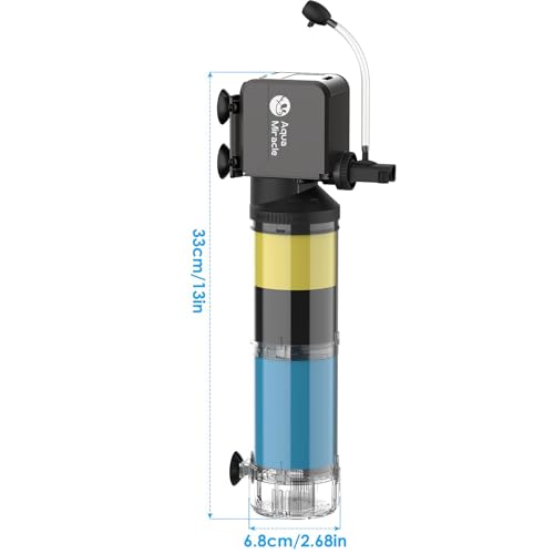 AquaMiracle Aquarium Filter Replacement Sponge, Fish Tank Filter Replacement Parts, Including 2 x Coarse Sponge, 2 x Fine Sponge & 4 x Carbonized Sponge, for 40-150 Gallon (for Model: HCF-314F)