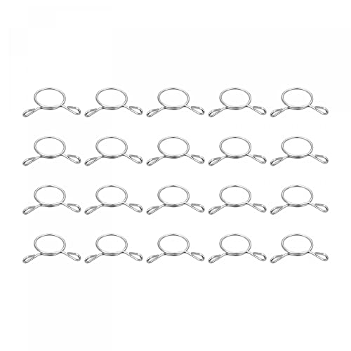 uxcell Fuel Line Hose Clips, 20pcs 15mm ID Fit 16.5-17mm OD Hose 304 Stainless Steel Water Pipe Air Tubing Spring Hose Clamps for Motorcycle Scooter - size: 15mm