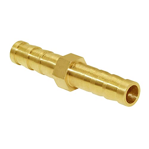 Joywayus Brass Hose Barb 5/16" ID Hex Union Brass Hose Fitting Water/Fuel/Air (Pack of 10) - size: 5/16", style: 10PCS
