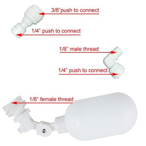 Malida Water Filter Float Ball Valve,or Fish Aquarium Uses 1/4 Inch Supply Tube.