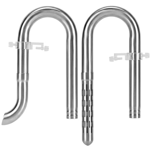 Inflow & Outflow Lily Pipe, Stainless Steel Aquarium Filter Pipes with 2Pcs Pipe Holders for 4.7"/6.3"/7.9" Hoses, Available Extension Pipes - size: Fits 20mm Hose