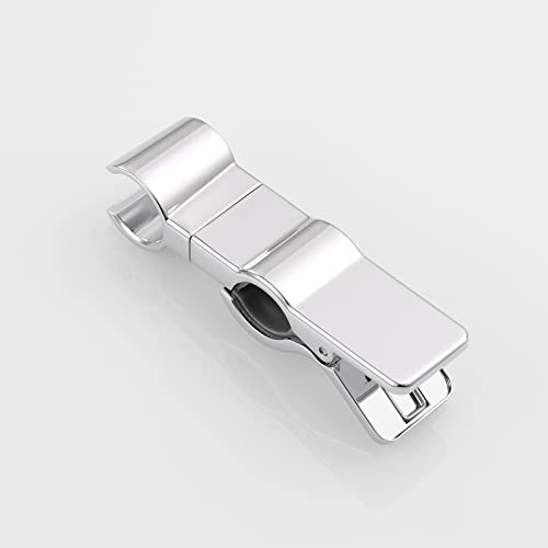 Universal Adjustable Shower Bracket, Biveah Brass Shower Head Clamp Holder for 20-25MM O.D Shower Slide Bar, Chrome, KZS010C - color: Chrome