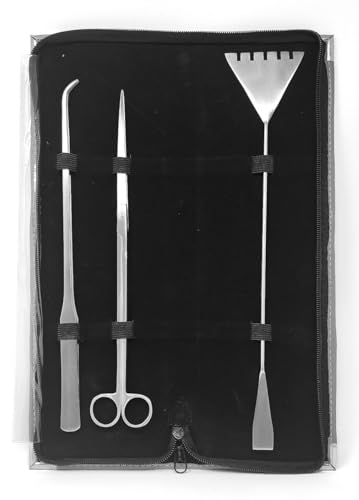 Aquarium Landscape Tool Kit Extra Long Stainless Steel Set of Scissors Tweezer Scraper Tools Fish Tank Plants Aqua Care Landscaping Complete Accessories Starter Pack