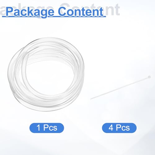 uxcell Flexible PVC Tubing, 8mm ID x 10mm OD - 6.6 Feet Long Clear Vinyl Water Pipe, Lightweight Plastic Hose Water Pipe with Zip Ties for Aquaponics, Air Hose, Irrigation - size: 8mm ID x 10mm OD