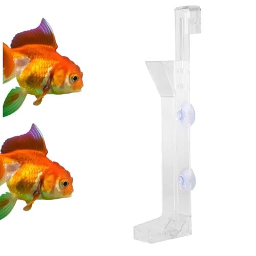 Acrylic Shrimp Feeding Tube, Shrimp Feeder Transparent Glass Shrimp Feeding Dish Tray with Suction Cups for Fish Jar Aquarium Crystal Shrimp Crabs Clams