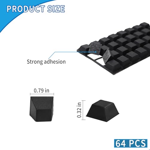 64 Pcs Adhesive Rubber Feet for Electronics, Rubber Bumpers self Adhesive - size: 64 Count (Pack of 1)