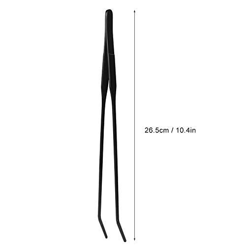 Aquarium Scissors Tweezers Stainless Steel Sharp Trimming Tools for Water Plants Maintenance in Fish Tank Landscape Tank 4 Pieces Set (Bent clamp)
