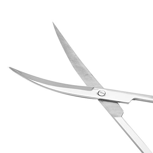 Stainless Steel Aquarium Plant Scissors, Wireless Trim Tool for Fish Tank, Precision Curved Scissors with Ergonomic Grip for Trimming Foreground Aquatic Plants (Bend Shear)