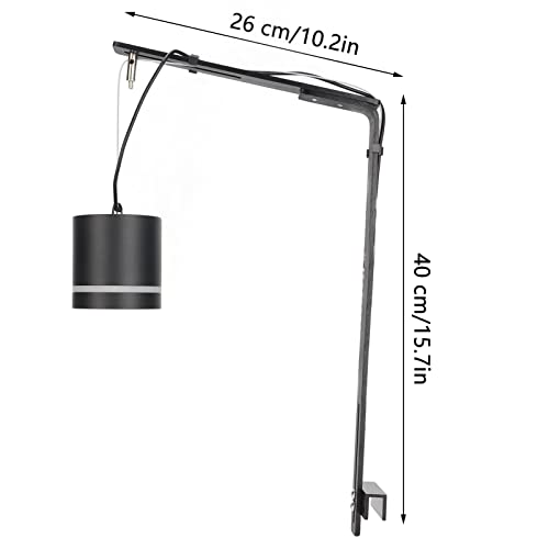flexman Fish Tank Chandelier Bracket, 15.7x10.2 Aluminium Alloy Cylinder Aquarium Light Stand Kit, Full Spectrum Drop Light Mount Bracket for Fish Tank Bonsai (Black)