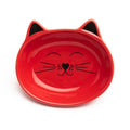 Park Life Designs Oscar Cat Dish - Feeding Bowls - Cat Shaped Food and Water Bowls for Cats (Red) - color: Red