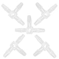 1/8" Tee Fitting Equal Barb 3 Way Hose Barb Adapter for Fuel Gas Liquid Air (Pack of 5) - size: 1/8 Inch