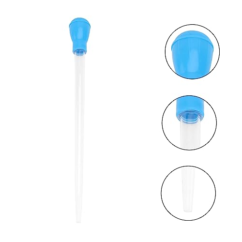 NOLITOY Aquarium Fish Tank Cleaner Pipette Dropper Manual Water Changer Vacuum Siphon Tool for Waste Removal and Feeding 16.92In Stainless Suction Device - color: Blue, size: Size 2