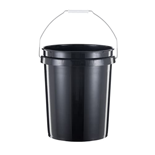 United Solutions 5 Gallon Bucket Heavy Duty Plastic Bucket Comfortable Handle Easy to Clean Perfect for on The Job Home Improvement or Household Cleaning; Black , 3 Count - color: Black