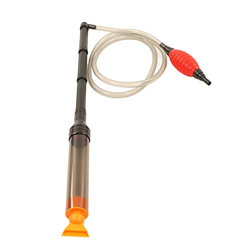 Aquarium Gravel Cleaner, Fish Tank Vacuum Cleaner with Red Air Bag, Manual Water Changer for Sand and Gravel, Includes Hose and Glass Scraper for Freshwater and Saltwater