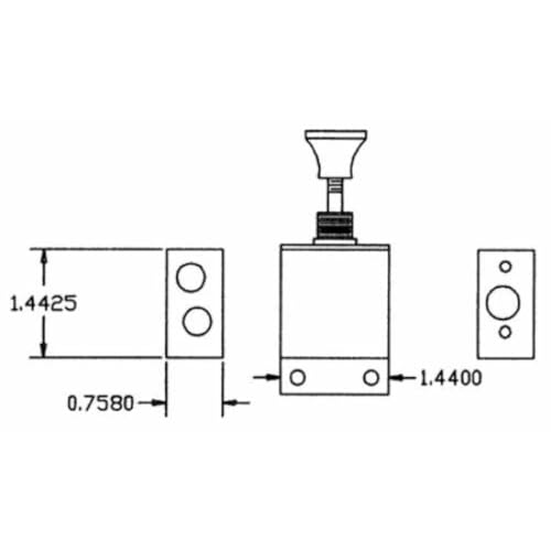 Buyers Products BAV010 4-Way 2-Position Manual Air Valve With Five 1/8 Inch NPT Ports, For Use With Tailgate Applications, Air Compression, Pneumatics, Dump Body Hardware & Accessories