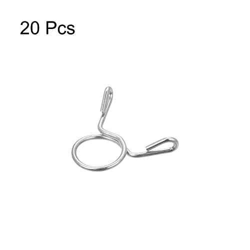 uxcell Fuel Line Hose Clips, 20pcs 10mm ID Fit 11-11.5mm OD Hose 304 Stainless Steel Water Pipe Air Tubing Spring Hose Clamps for Motorcycle Scooter - size: 10mm