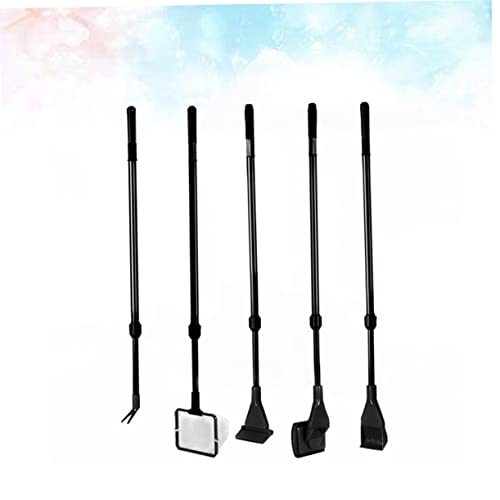 Kisangel Complete Fish Tank Cleaning Kit Brush Net Rake and Scraper Set of Aquarium Cleaning Tools Easy to Assemble and Disassemble