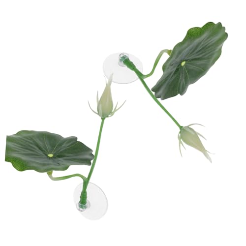 UPKOCH 2pcs Betta Fish Habitat Leaf -Soft Artificial Plant Pad Rest with Suction Cup Aquarium Decor - Resting Breeding Spot for Betta Fish Tank Accessories
