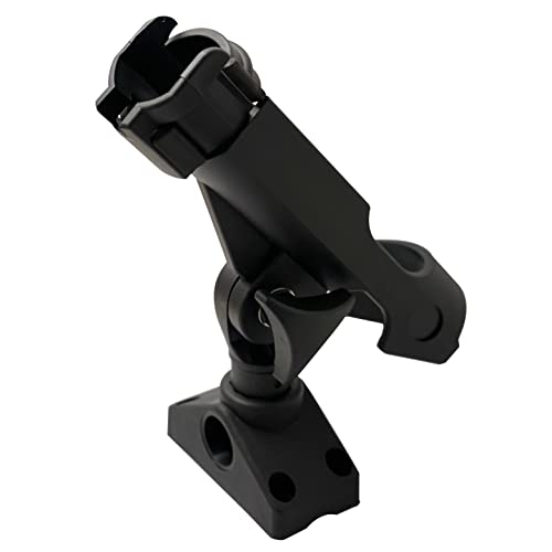 2 Pack Baitcaster/Spinning Rod Holder with Side Deck Mount - color: Black