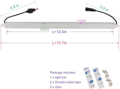 LEDENET 12" Blue 460nm LED Aquarium Fish Tank Light 18LEDs 5050 - Waterproof IP67 Aluminum Lighting 12V DC Grow Bar Light - color: Blue