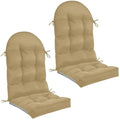 Geelin 2 Pcs Outdoor Patio Chair Cushion Thick High Back Adirondack Chair Cushion Tufted Weather & Fade Resistant Anti-Slip Outside Rocking Chairs Pads with Ties, 44 x 19 x 4 Inch (Brown) - color: Brown