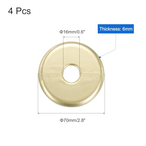 uxcell 4pcs Wall Split Flange 70mm / 2.8" OD Escutcheon Plate ABS Round Self-Adhesive Plumbing Cover Plates for 16mm / 0.6" Dia Water Pipe Faucet Decoration Accessories, Gold - color: Gold, size: 16mm